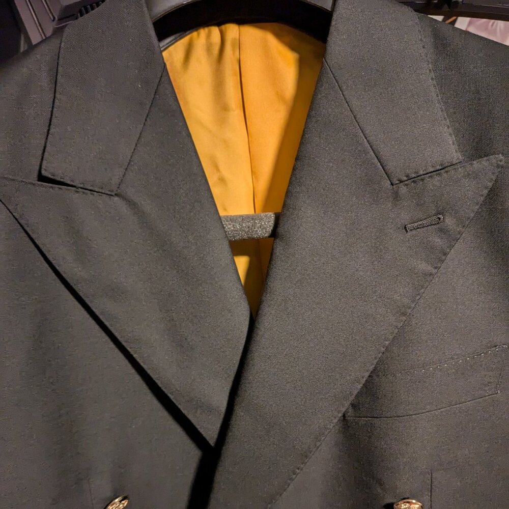 MorCouture Black Super 150's Wool Half Canvassed Blazer